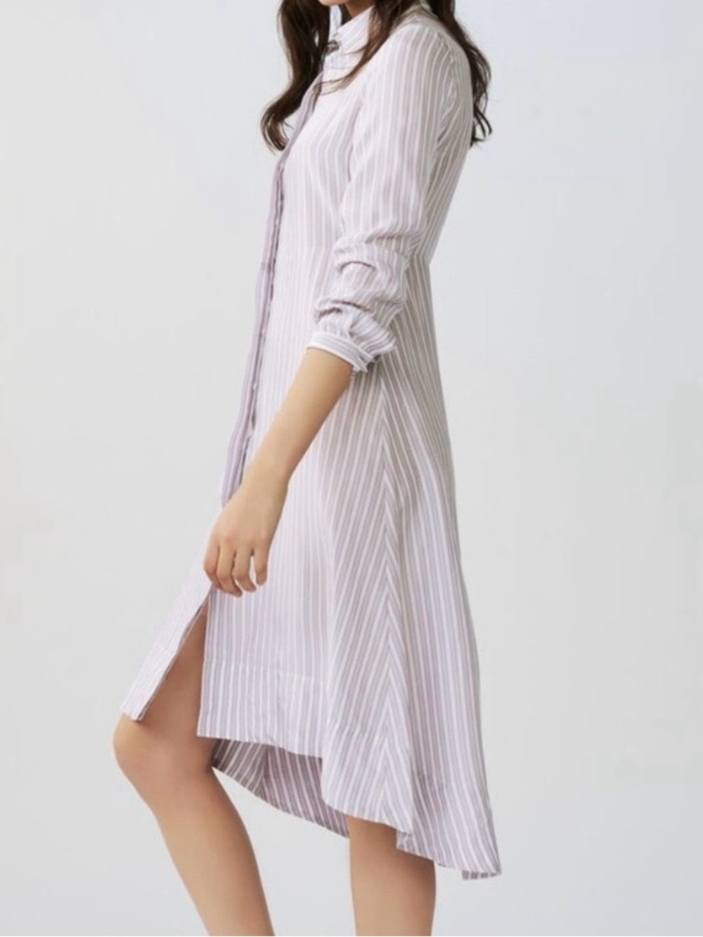 Maje Striped Button Up Shirt Dress